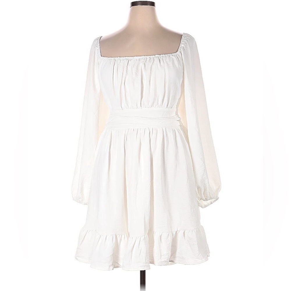 Long Sleeve White Summer Dress